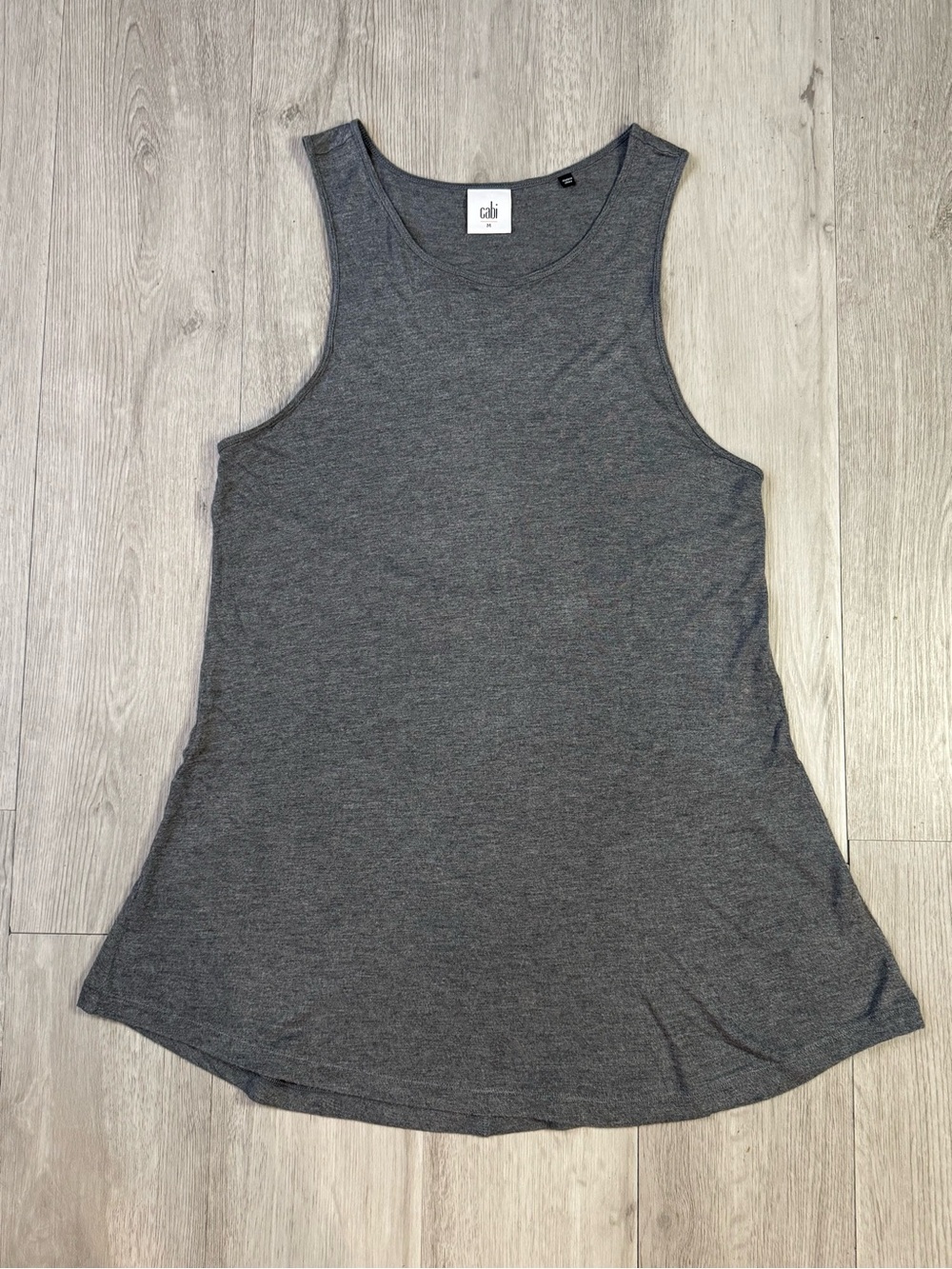 Cabi Charcoal Gray Sleeveless Top Rounded Hem Tank Top Solid Size Medium